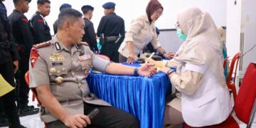 Hut Brimob Ke-79, Brimob Polda Sulsel Gelar Bakti Sosial Donor Darah