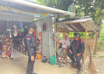 PATROLI PAGI DAN SAMBANG WARGA, POS PAM MANCANI BRIMOB SULSEL CIPTAKAN SITUASI AMAN DAN KONDUSIF