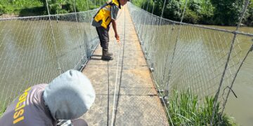 Hari ke-44, Brimob terus kebut pemasangan ram harmonika jembatan Salusule