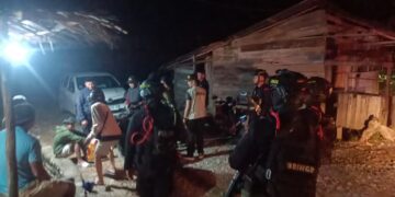 Personel Batalyon D Pelopor Laksanakan Patroli Terpadu di Wilayah Baloli, Kecamatan Baebunta