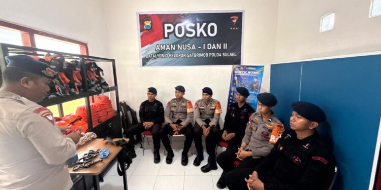 Personel Brimob Sulsel Siaga Aman Nusa di Baebunta, Situasi Tetap Kondusif