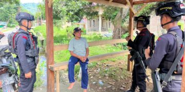 Patroli Kamtibmas Batalyon D Pelopor BKO Polres Palopo Intensif Pasca Perang Kelompok di Wilayah Bara dan Telluwanua