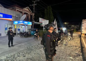 Patroli Harkamtibmas Batalyon D Pelopor Jaga Keamanan Sejumlah Objek Vital di Luwu Utara