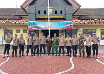 Perkuat Sinergitas APH, Wakapolres Luwu Utara Bersama Brimob Gelar Silaturahmi TNI–Polri dan Kejaksaan