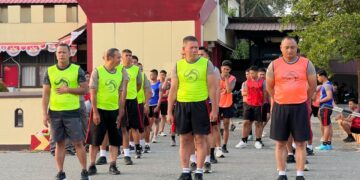 Personel Batalyon D Pelopor Laksanakan Kesamaptaan Jasmani Semester II Tahun 2026
