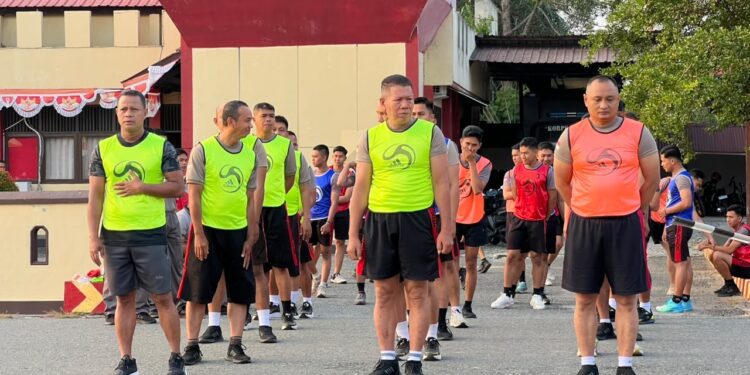 Personel Batalyon D Pelopor Laksanakan Kesamaptaan Jasmani Semester II Tahun 2026